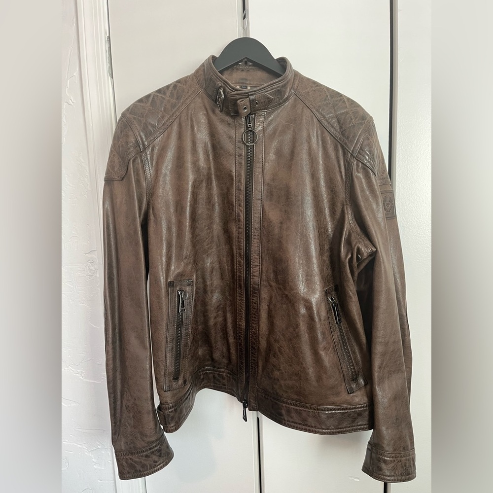 Belstaff Moto Leather Jacket Size 56